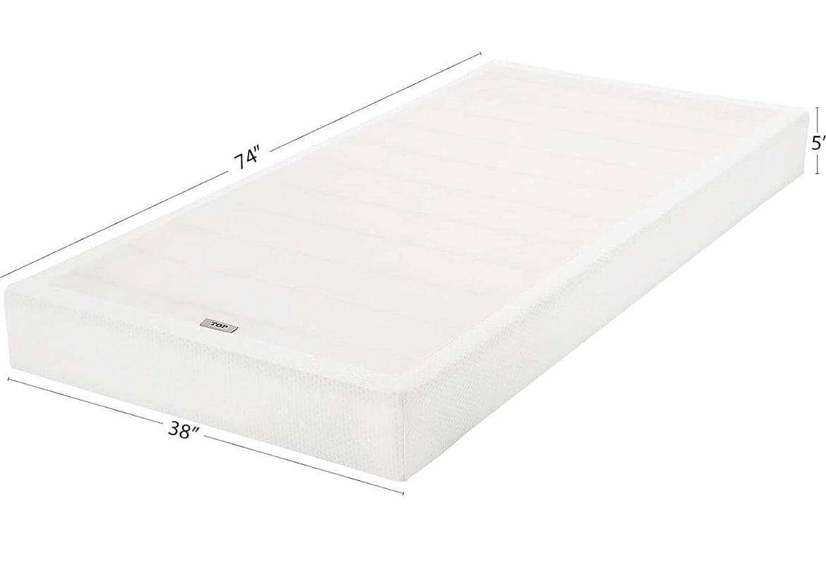 Amazon Basics Smart Box Spring Bed Base, 5 Inch Mattress Foundation, T