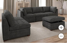 Thomasville Tisdale Fabric Sectional with Storage Ottoman