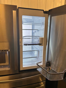 GE Profile 27.9-cu ft 4-Door Smart French Door Refrigerator with Ice Maker and Door within Door (Fingerprint-resistant Stainless Steel) ENERGY STAR! (NEW - SCRATCH/DENT)