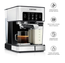 Chefman 1.8L Barista Pro Espresso, Cappuccino and Latte Machine with Milk Frother, Stainless Steel- Lightly Used, Works Great!