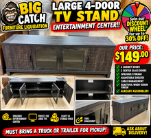 LARGE RUSTIC 4-DOOR TV STAND / ENTERTAINMENT CENTER!! 🔥 (ASSEMBLED!)