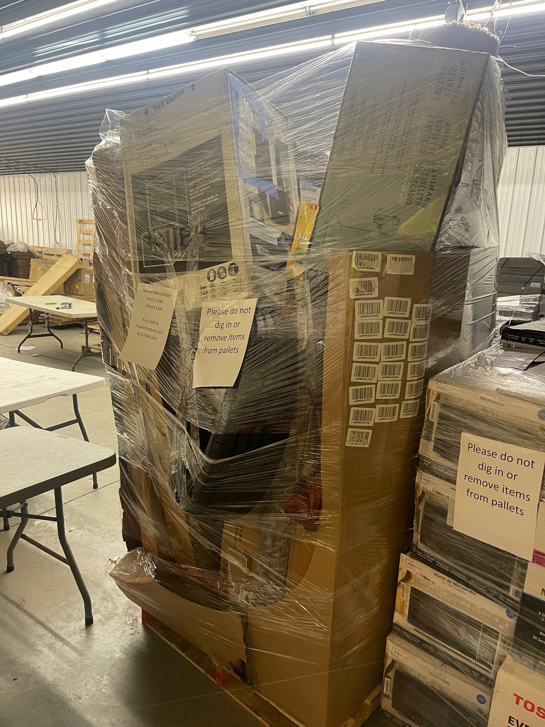 Jumbo extra tall General Merchandise pallet load number #1184