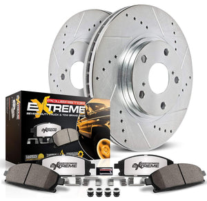 Power Stop K2041-36 Rear Z36 Truck & Tow Brake Kit, Carbon Fiber Ceramic Brake Pads with Drilled and Slotted Brake Rotors For Chevy Silverado 2500 | GMC Sierra 2500 Sierra 3500 Yukon XL 2500 8 Lug!! NEW IN BOXES!!