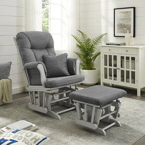 Angel Line Monterey II Glider and Ottoman, Gray Finish with Dark Gray Cushions**New in box**
