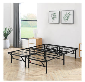 Mainstays 14" High Profile Foldable Steel King Platform Bed Frame, Black**New in box**
