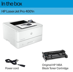 HP LaserJet Pro 4001n Black & White Printer, Print, Fast speeds, Easy setup, Mobile printing, Advanced security, USB, Ethernet Connection, Best-For-Office!! NEW IN BOX!!