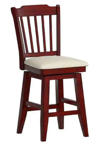 Eleanor Slat Back Wood Swivel Stool by iNSPIRE Q Classic - Antique Berry Red - Counter height**New in box**
