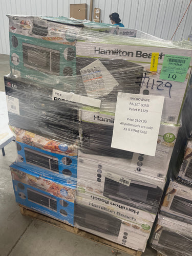 MICROWAVE LIQUIDATION PALLET - sealed at Wallyworld warehouse- pallet 1129