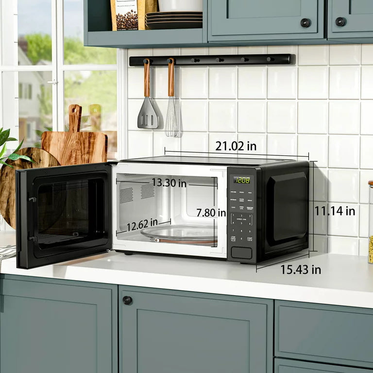 Mainstays 1.1 Cu ft Countertop Microwave Oven, 1000 Watts, Black! (USED/SCRATCHED/CLEAN - WORKS GREAT!)