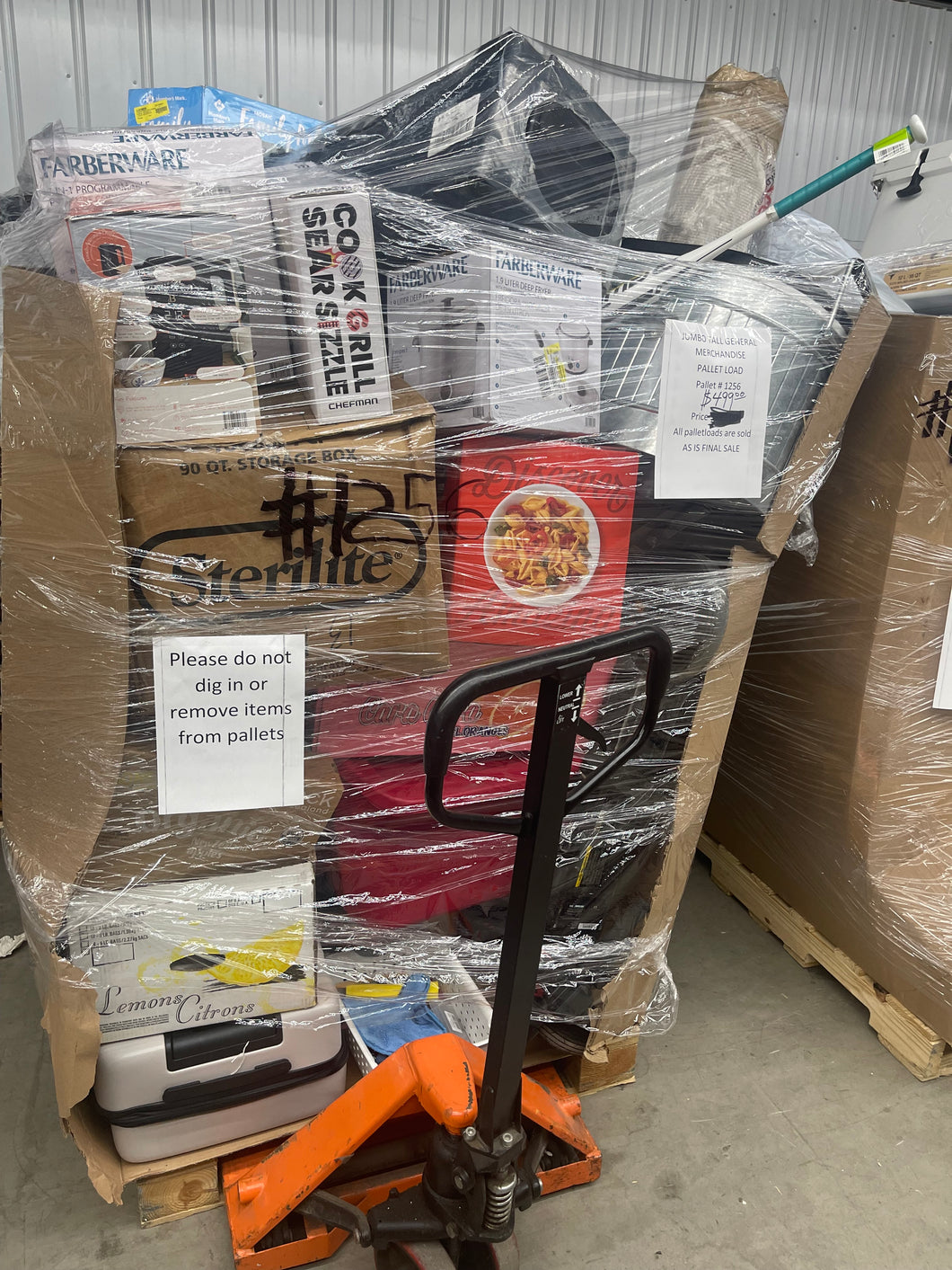 Jumbo extra tall General Merchandise pallet load number 1256
