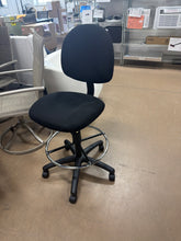 Black Fabric Armless Drafting Chair with Seat Height Adjustment- new / assembled