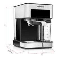 Chefman 1.8L Barista Pro Espresso, Cappuccino and Latte Machine with Milk Frother, Stainless Steel- NEW IN BOX!!!