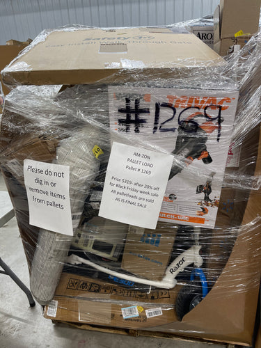 AM-ZON General Merchandise pallet load number #1269

 

PRICE: $319 BLACK FRIDAY WEEK SPECIAL

 

Easy installment payments available at checkout