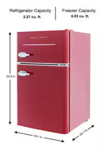 Magic Chef Retro 3.2 cu. ft. 2 Door Mini Refrigerator in Red!! NEW OUT OF BOX!!