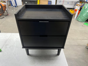 Walker Edison Mid Century Modern Gallery-Top 2 Drawer Wood Nightstand!! NEW AND ASSEMBLED(MINOR SHIPPING SCRATCHES)!!