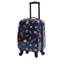 Travelers Club Kid's Hard Side Luggage Travel Set with 18" Spinner Rolling Carry-on-, Space- NEW!! (Missing luggage tag)