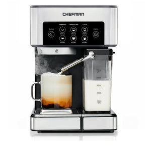 Chefman 1.8L Barista Pro Espresso, Cappuccino and Latte Machine with Milk Frother, Stainless Steel- NEW IN BOX!!!