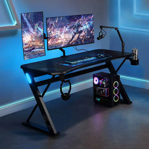 DPS Radius 60” Gaming Desk**New and assembled, minor scratches from shipping and missing remote**