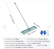 48 in. x 10 in. Lawn Leveling Rake, Heavy-Duty Tool with 78 in. Steel Handle for Garden, Golf Course and Farm- new