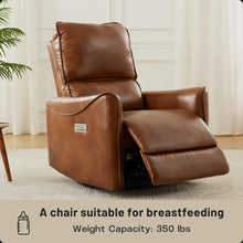 Ivy Bronx 32.3" Wide Power Recliner PU Leather 270° Swivel and Rocker Recliner with USB Port