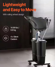Skyshalo Portable Shampoo Bowl, Shampoo Sink for Washing Hair Electric Pump, Includes 2 Buckets 2 Showerheads, Black