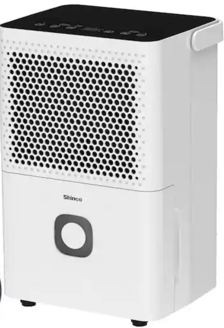 Edendirect 30 pt. 1,500 sq.ft. Portable Dehumidifier in White with Auto Defrost, Dual Filters, Variable Speeds, Continuous Run! (NEW IN BOX - Refurbished!)