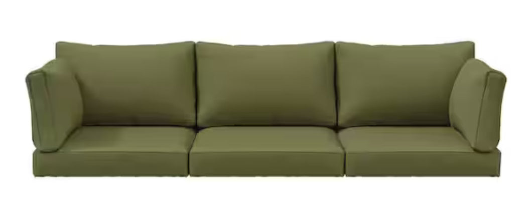 25.6 in. x 23.6 in. x 4 in. Outdoor Deep Seat Lounge Cushion Set (8-Piece) with Lumbar Support Pillows Oliver Green!! NEW IN BOX!!