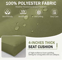 25.6 in. x 23.6 in. x 4 in. Outdoor Deep Seat Lounge Cushion Set (8-Piece) with Lumbar Support Pillows Oliver Green!! NEW IN BOX!!