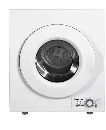Magic Chef
2.6 cu. ft. White Compact Electric Dryer- used / works / needs knob - 120 volts