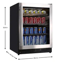 Magic Chef Beverage 23.4 in. 154 (12 oz.) Can Beverage Cooler, Stainless Steel!! BRAND NEW(MINOR DENT FROM SHIPPING)!!