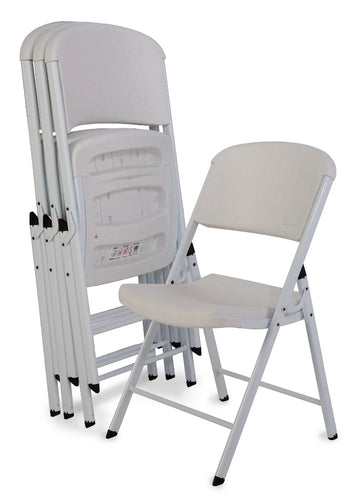 Lifetime Folding Chair, Indoor/Outdoor Commercial, White Granite, Adult Sized, Set of 4!! NEW IN BOX!!