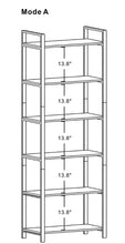 BOOKSHELF 6-TIER LADDER SHELF VINTAGE BROWN