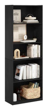 GEHRY 71.42 in. Tall Darkwood Wood 5-Shelf Bookcase, Black! (NEW IN BOX)