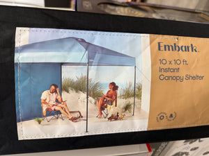 10x10 Steel Weekender Canopy with Wind Vent and Shade Wall - Embark™: Patio Gazebo! (NEW)