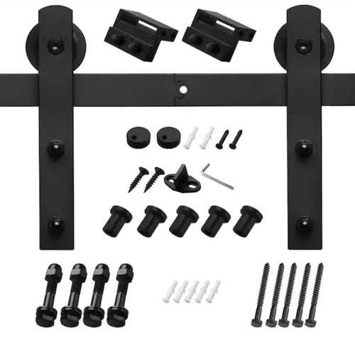 Boyel Living 6.6 ft./79 in. Black Sliding Barn Door Track and Hardware Kit with I-Shape Hanger For Single Door!! NEW IN BOX!!