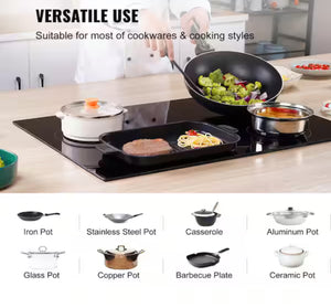 SKYSHALO
Built in Electric Stove Top, 23.2 x 20.5 in. 4 Burners, 240 Volt Glass Radiant Cooktop with Sensor Touch Control- NEW