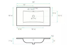 Swiss Madison 30 in. W x 18 in. D Ceramic Vanity Top in Glossy White!! NEW IN BOX!!