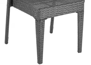 Grey Rattan Outdoor Dining Chair Set of 2 Patio Dining Chair Outdoor Heavy-Duty Frame Rattan Chair with Curved Backrest! (NEW IN BOX)
