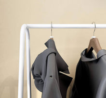 Metal Garment Rack Clothes Rack with Top Rod and Lower Storage Shelf Clothes Rack (White)! (NEW IN BOX)