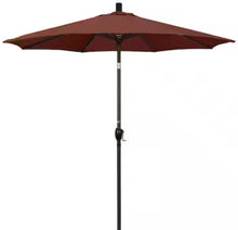 7-1/2 ft. Aluminum Push Tilt Patio Market Umbrella in Terrace Adobe Olefin, Red/Marron! (NEW)
