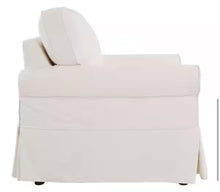 Ashton Ivory Polyester Arm Chair with Removable Cushions