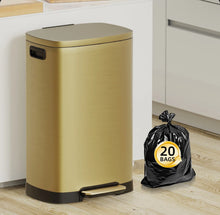 Kitchen Step Trash Can With Lid, 13 Gallon / 50 Liter Stainless Steel Garbage Bin With Removable Inner Bucket, Anti-fingerprint, Waterproof, And Silent Close, Trash Bin For Kitchen, Bedroom, Living Room And Office - WE DO NOT SHIP!!