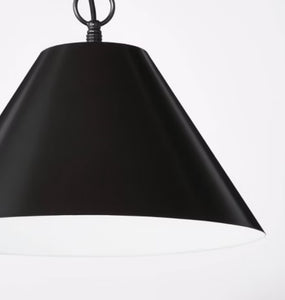 Metal Pendant Ceiling Light, Black Top - White Bottom! (NEW IN BOX)