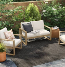 7'x10' Natural Woven Rectangular Braided Outdoor Area Rug Heathered Charcoal - Threshold! (NEW)