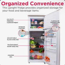 Frigidaire 7.5 Cu. Ft. Top Mount Retro Refrigerator Freezer Combo, Apartment Size Upright Fridge Freezer -CREAM