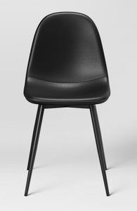 Threshold 2pk Copley Dining Chairs Faux Leather Midnight Black