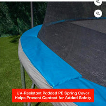 Sportspower Bounce Pro 10’ Round Trampoline with Safety-Enclosure in Blue and Silver-