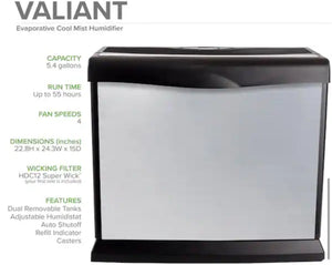 Aircare VALIANT -Gal. Cool Mist Evaporative Whole House Humidifier for 4,000 sq. ft., Brushed Nickel! (USED - TESTED)
