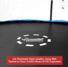Sportspower Bounce Pro 10’ Round Trampoline with Safety-Enclosure in Blue and Silver-