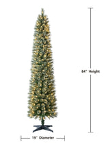 7 ft Pre-Lit Shelton Cashmere Pencil Fir Artificial Christmas Tree with 300 Clear LED Lights and Stand, by Holiday Time!! BRAND NEW!!